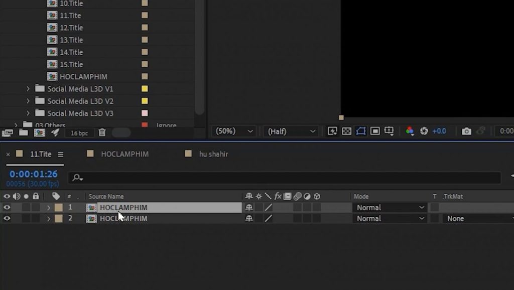Composition trong after effects