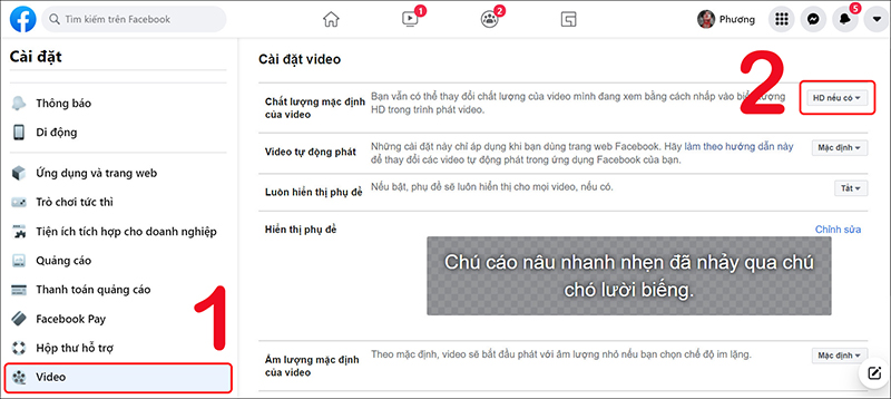 cài đặt chất lượng video trên facebook cài đặt chất lượng video trên facebook