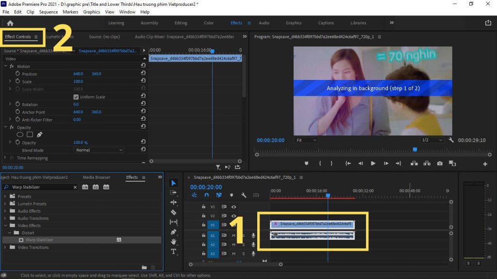 Chống rung premiere Chống rung premiere