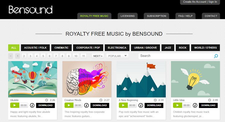 nhạc nền video chất lượng