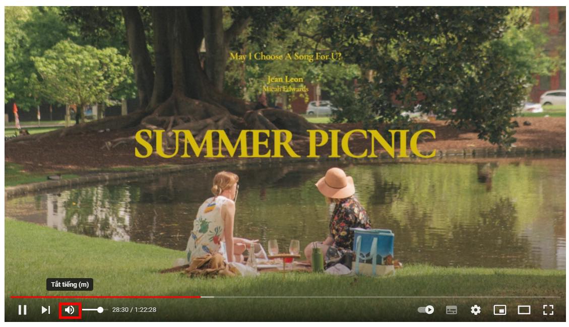 cách tắt tiếng video trên youtube