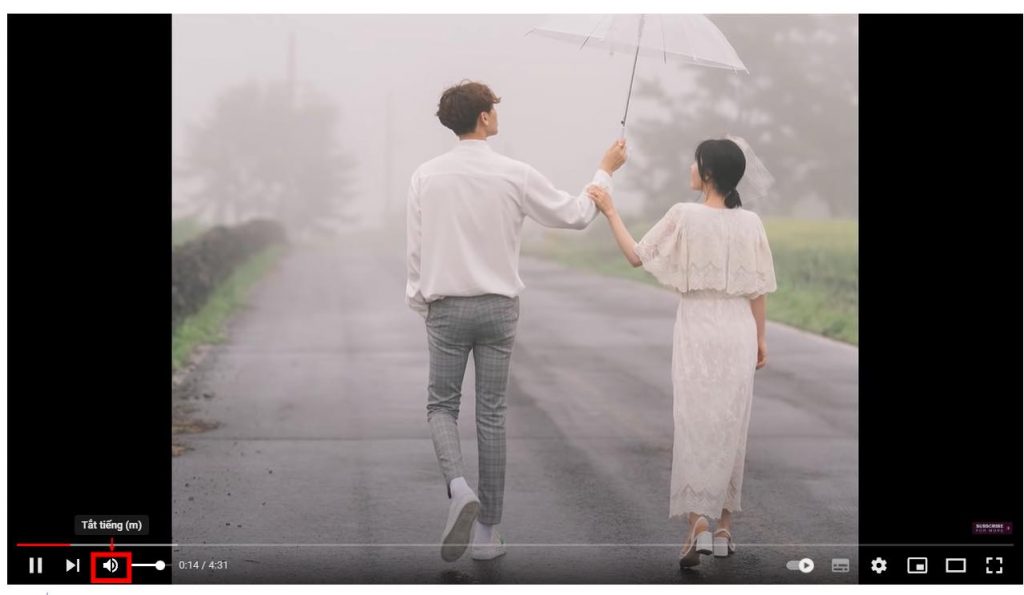 cách tắt tiếng video trên youtube