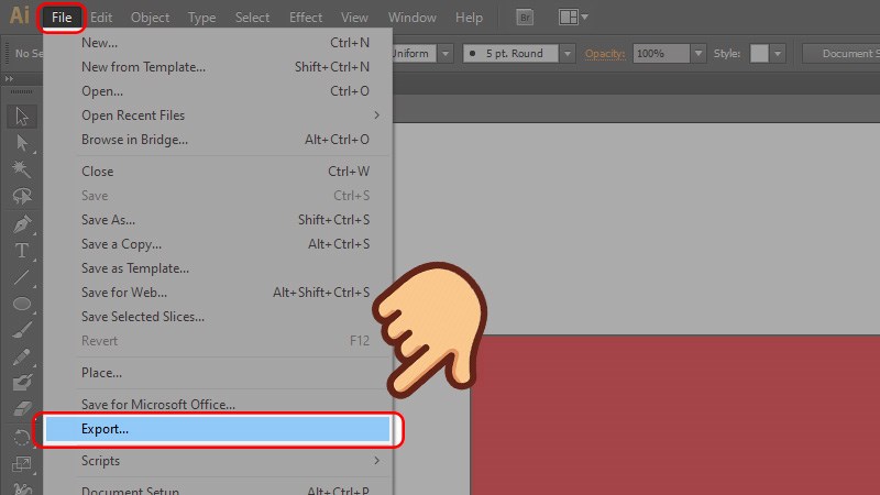 Cách xuất file trong Ai