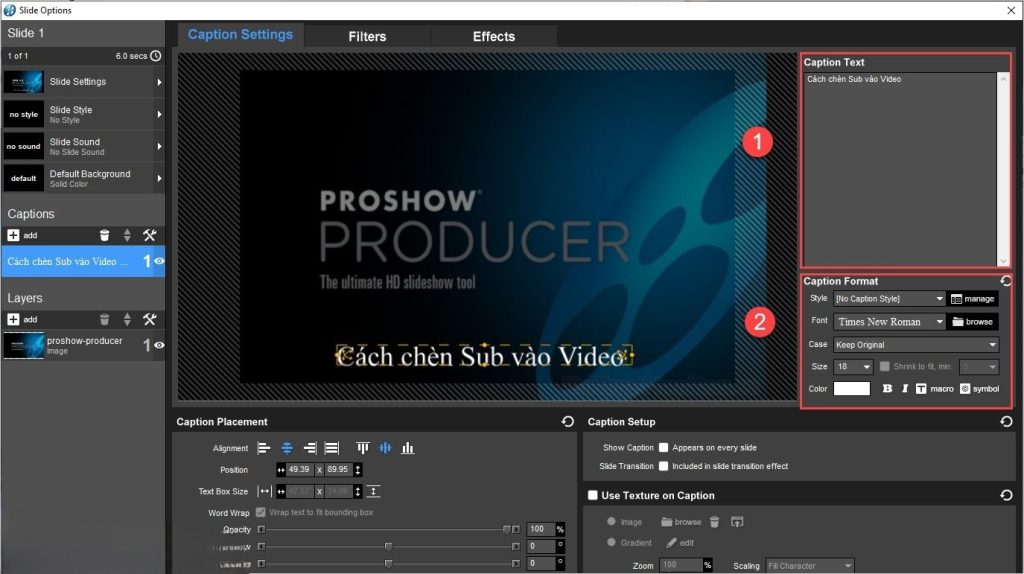 chèn chữ vào video Proshow Producer chèn chữ vào video Proshow Producer