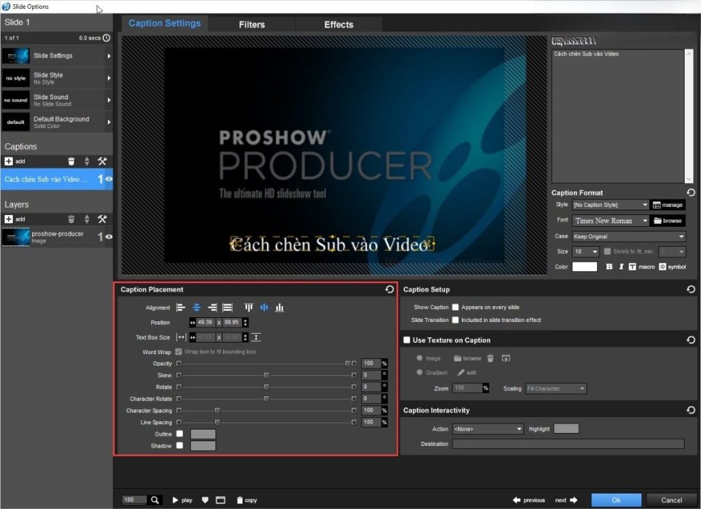 chèn chữ vào video Proshow Producer chèn chữ vào video Proshow Producer