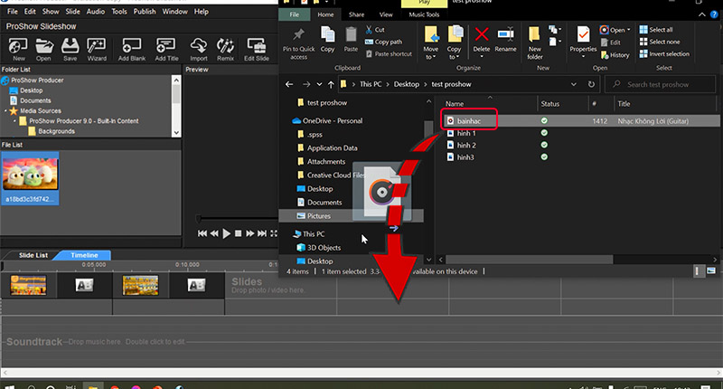 chèn nhạc vào video ProShow Producer