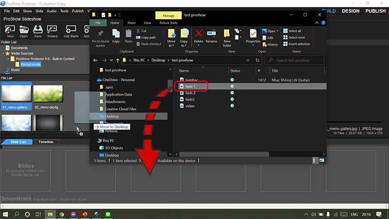 chèn nhạc vào video ProShow Producer