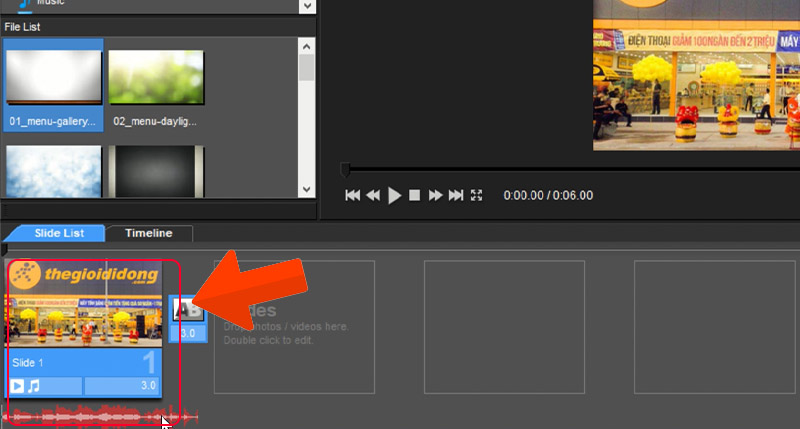 chèn nhạc vào video ProShow Producer