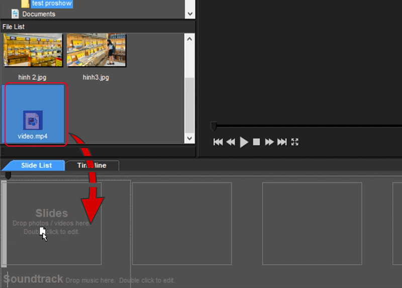 chèn nhạc vào video ProShow Producer