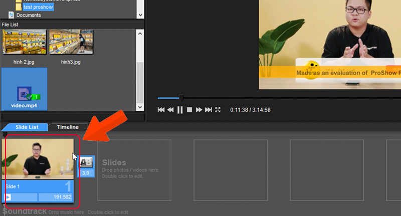 chèn nhạc vào video ProShow Producer