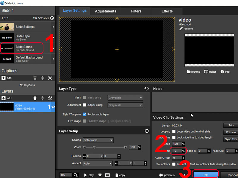chèn nhạc vào video ProShow Producer