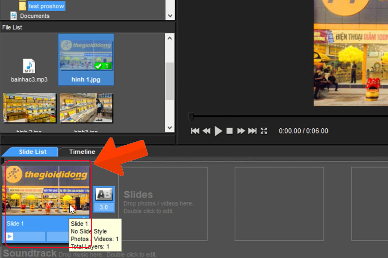 chèn nhạc vào video ProShow Producer