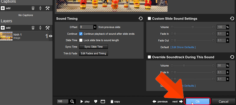 chèn nhạc vào video ProShow Producer
