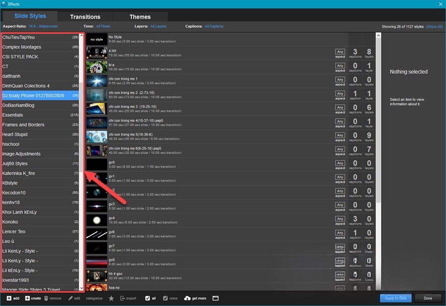 hiệu ứng trong Proshow Producer hiệu ứng trong Proshow Producer