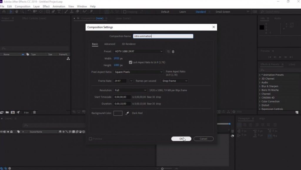 làm intro bằng after effect