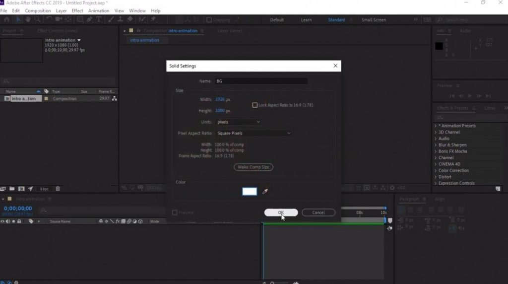 làm intro bằng after effect