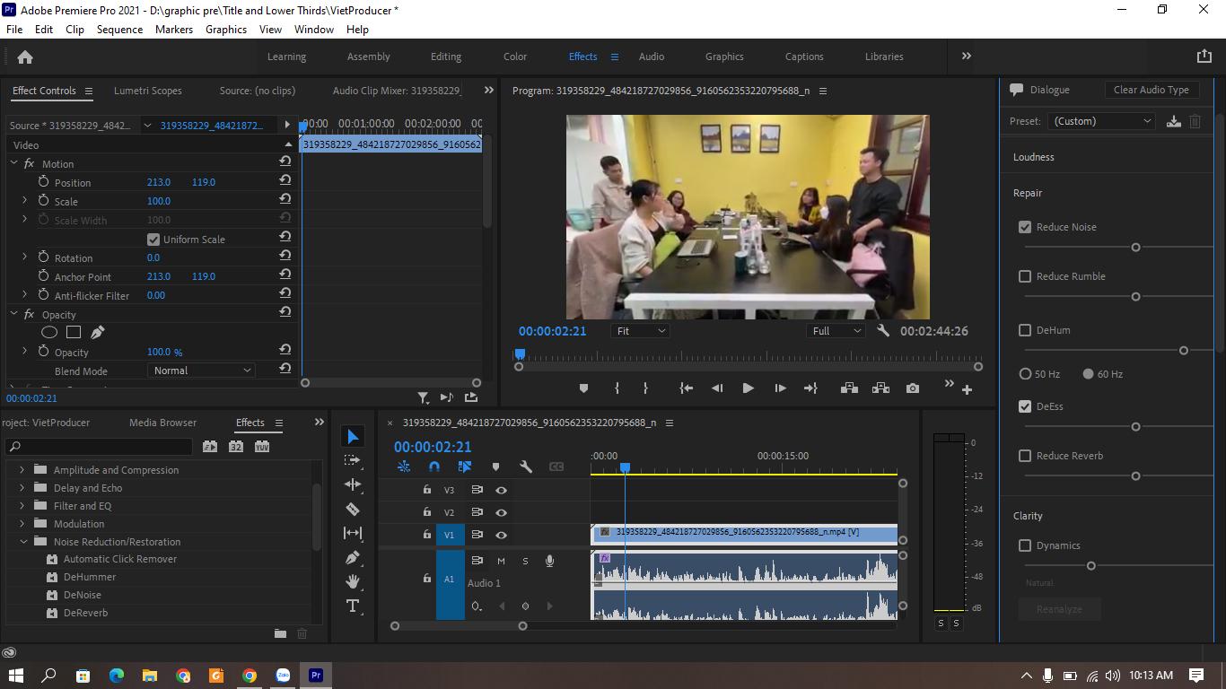 loại bỏ tạp âm trong video