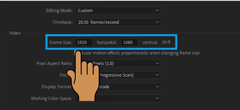Thay đổi tỉ lệ khung hình video