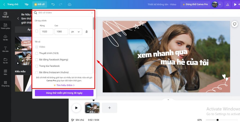 Thay đổi tỉ lệ khung hình video Thay đổi tỉ lệ khung hình video