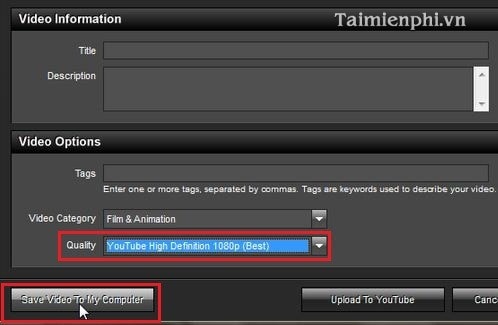 xuất video HD trong Proshow Producer