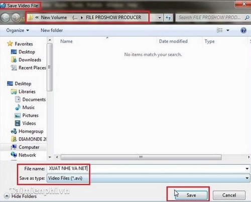 xuất video HD trong Proshow Producer