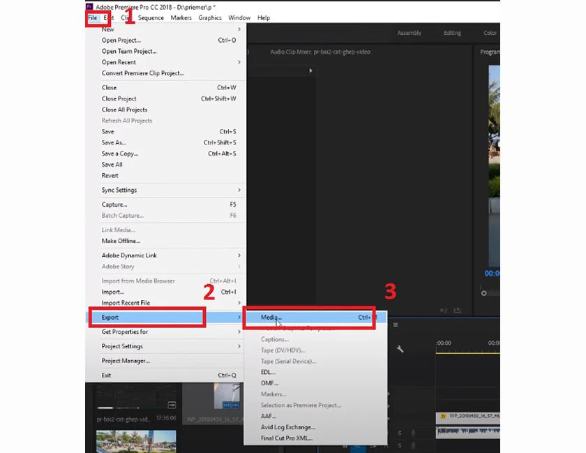 xuất video trong Adobe Premiere xuất video trong Adobe Premiere