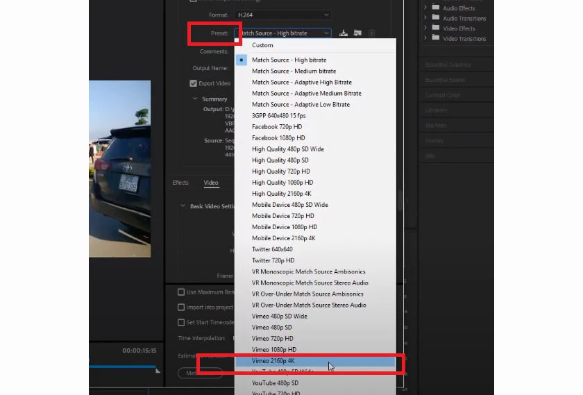 xuất video trong Adobe Premiere xuất video trong Adobe Premiere